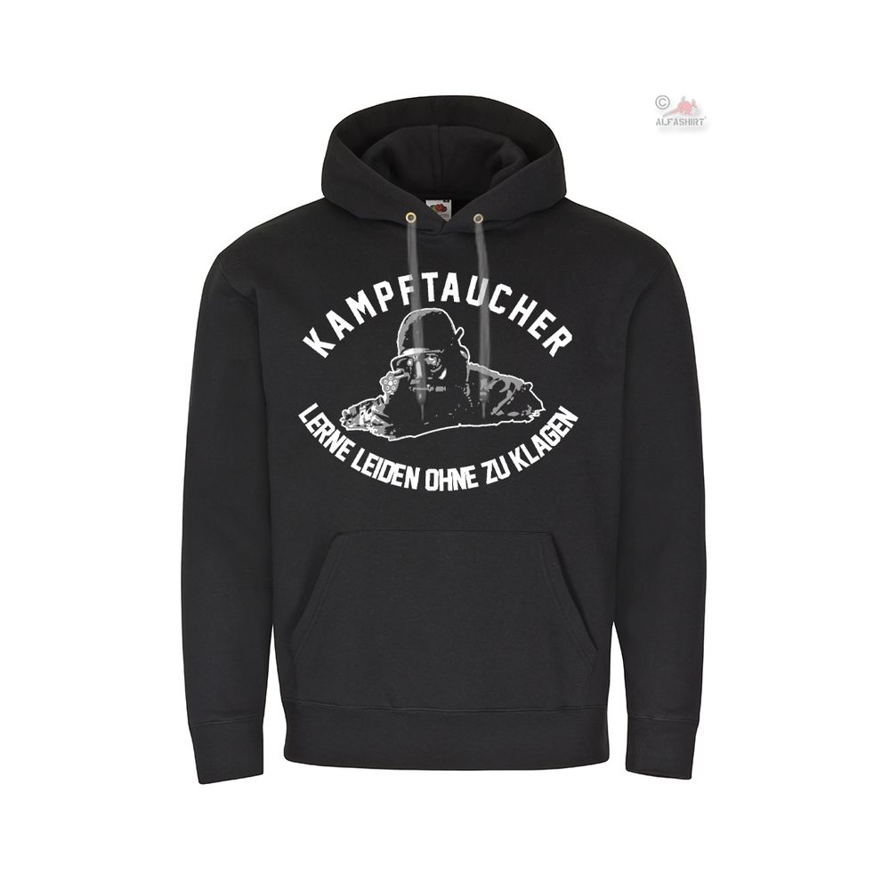 Hoodie Kampftaucher Spruch - Slogan Kampfschwimmer Lerne Leiden Marine #36065