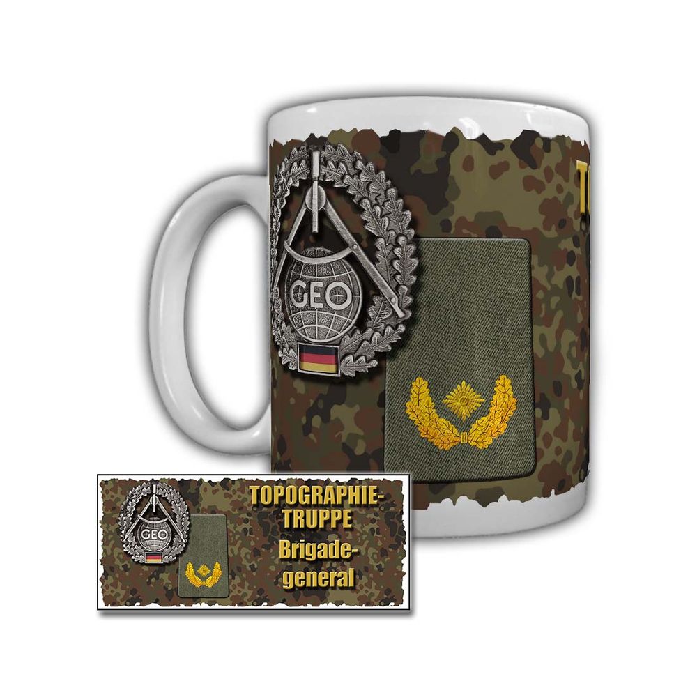 Tasse Topographietruppe Brigadegeneral Rangabzeichen Bundeswehr #29990