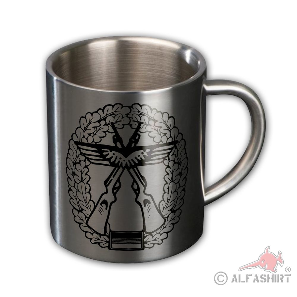 Metallbecher Objecktschutz Bundeswehr Barett Büro Kaffee Tee #44015