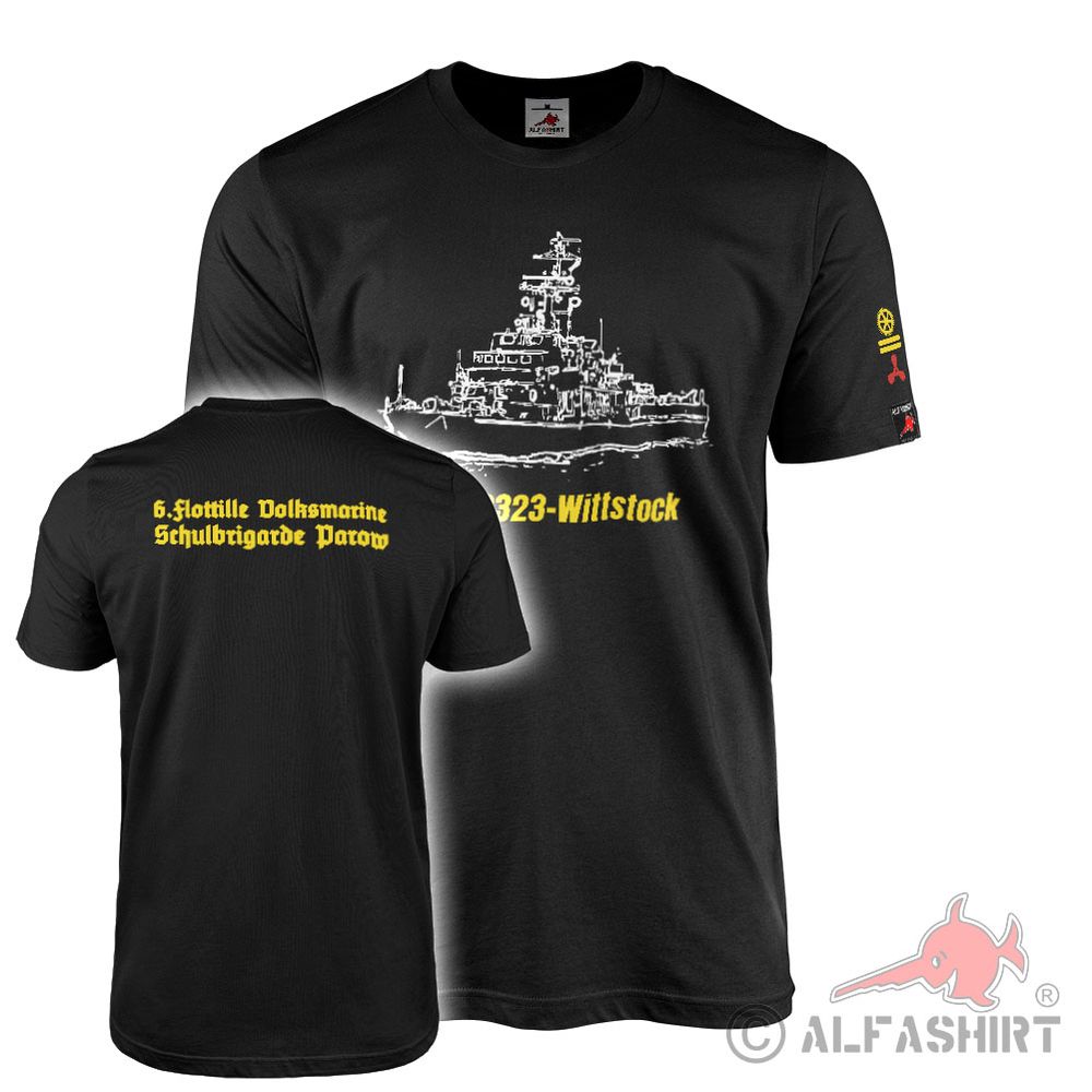 T-Shirt Volksmarine VM DDR 6 Flotilla MSR S323 Wittstock Parow Career #44878