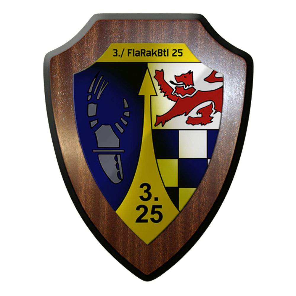 Wappenschild - 3 FlaRak 25 Bundeswehr Flugabwehr Raketen 3-25 Abzeichen #12421
