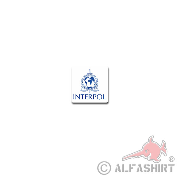 Interpol Sticker International Criminal Police Organization 7x7cm # A3825