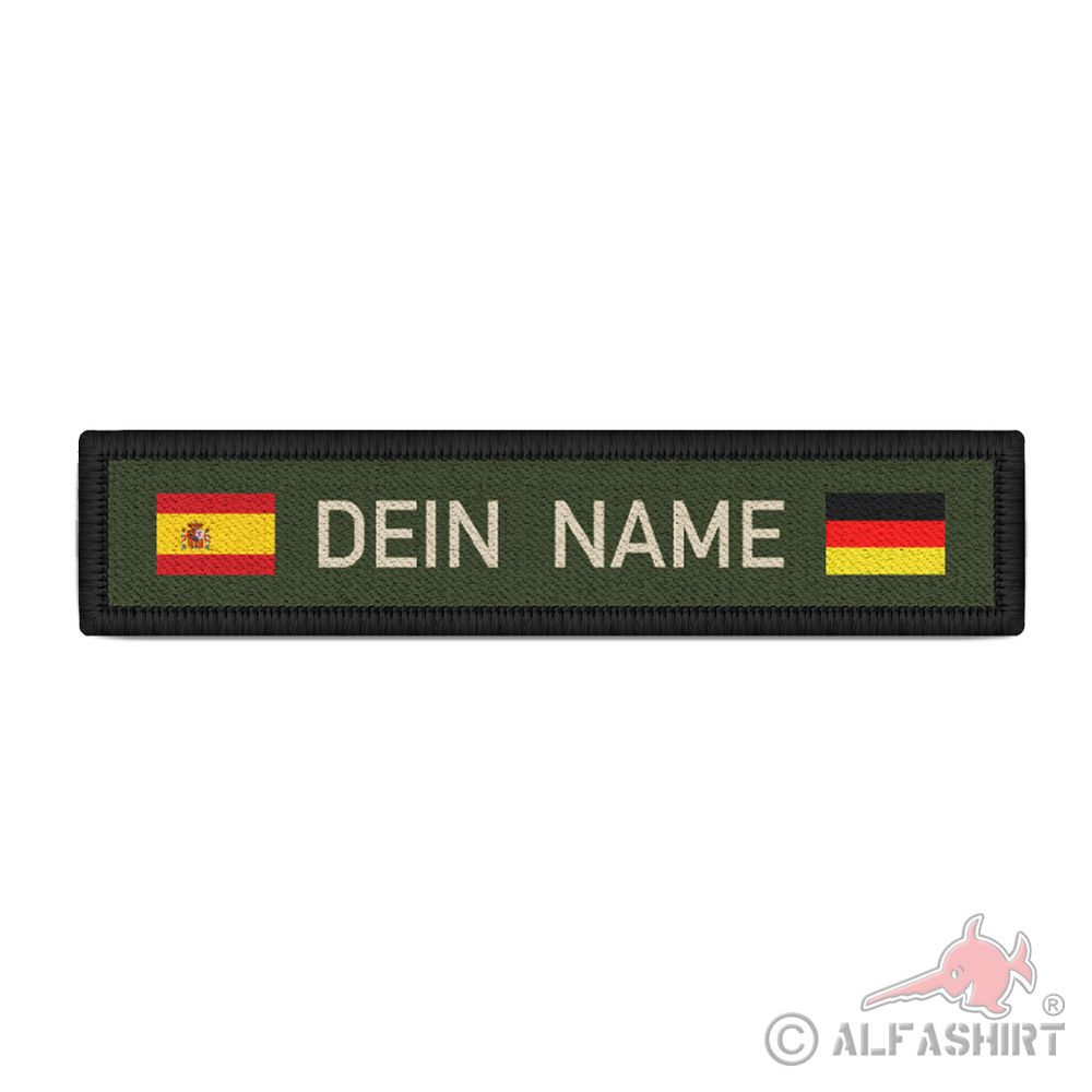 Namenspatch 12x2,5cm personalisierbar Spanien Deutschland Flagge Fahne #44294