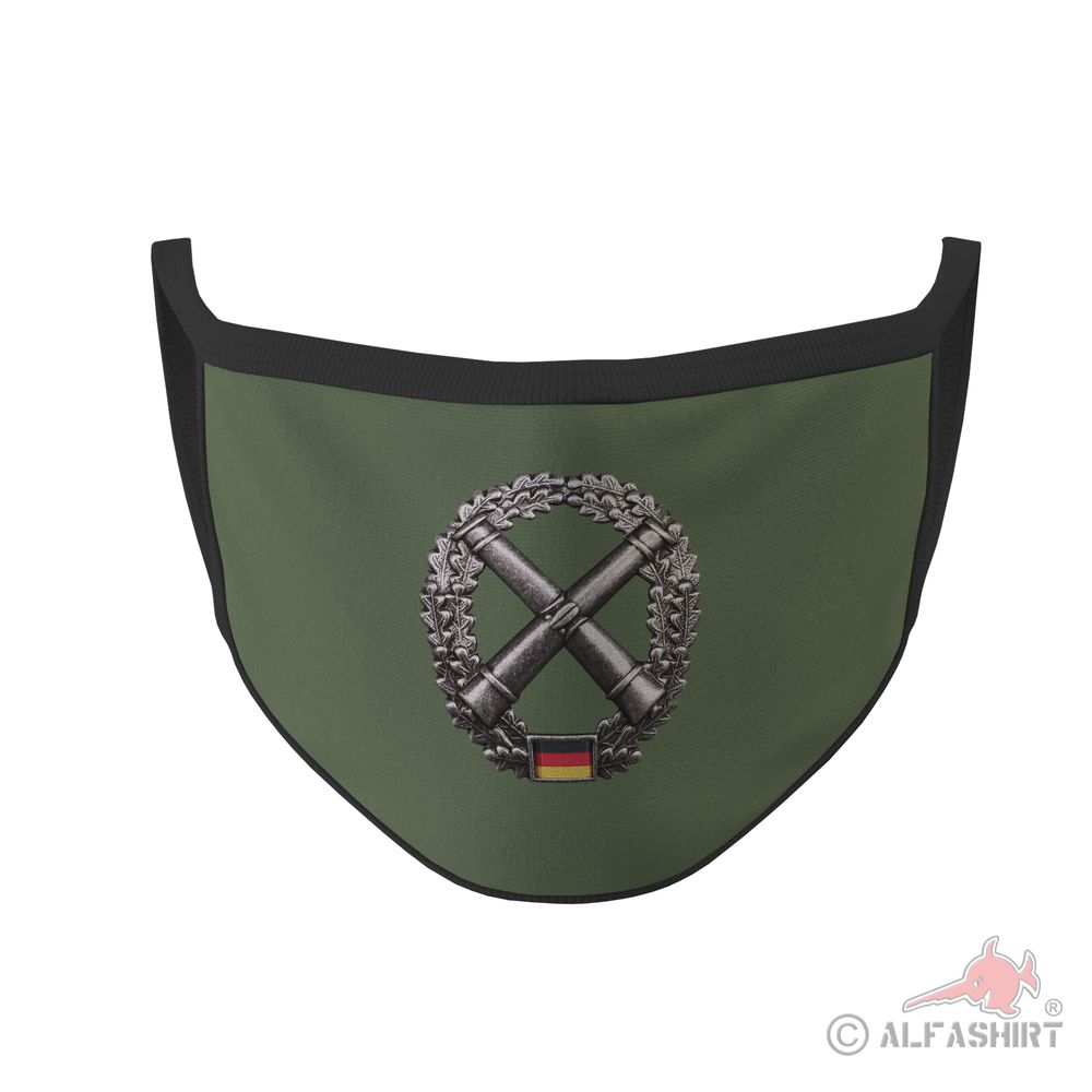 Mundmaske Artillerie Barett Abzeichen Bundeswehr Heer Panzerhaubitze MARS#36050