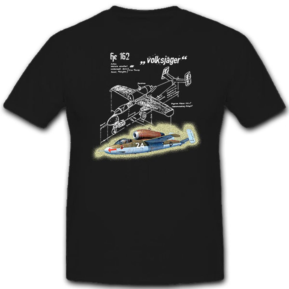 He 162-Volksjäger Fleugzeug Düsen Jet Luftwaffe - T Shirt #8276