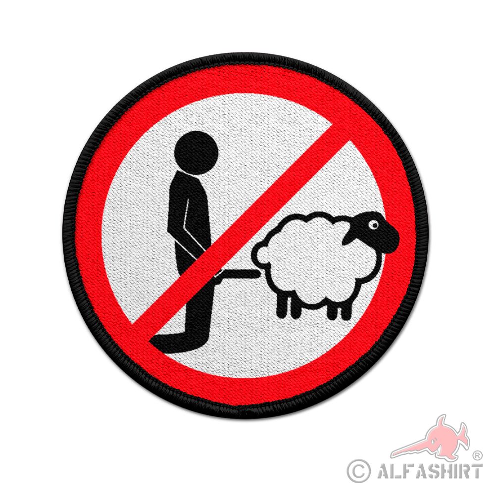 Patch Nein zu Tierschändern Schaf Tier Esel Pferd Verbot Ziege 75mm #38414