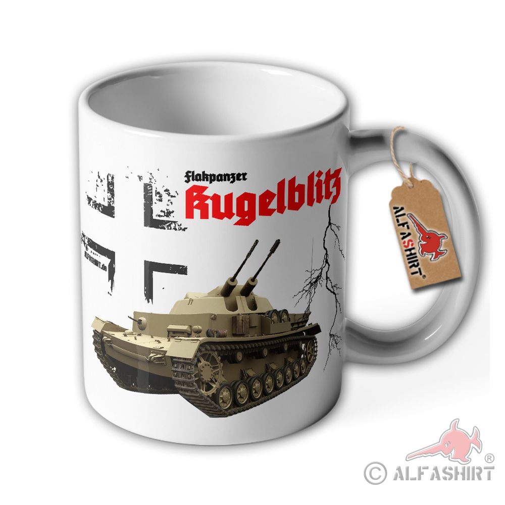 Tasse Flakpanzer Kugelblitz Panzer Prototyp 1945 3cm-Falk Luftabwehr #39996