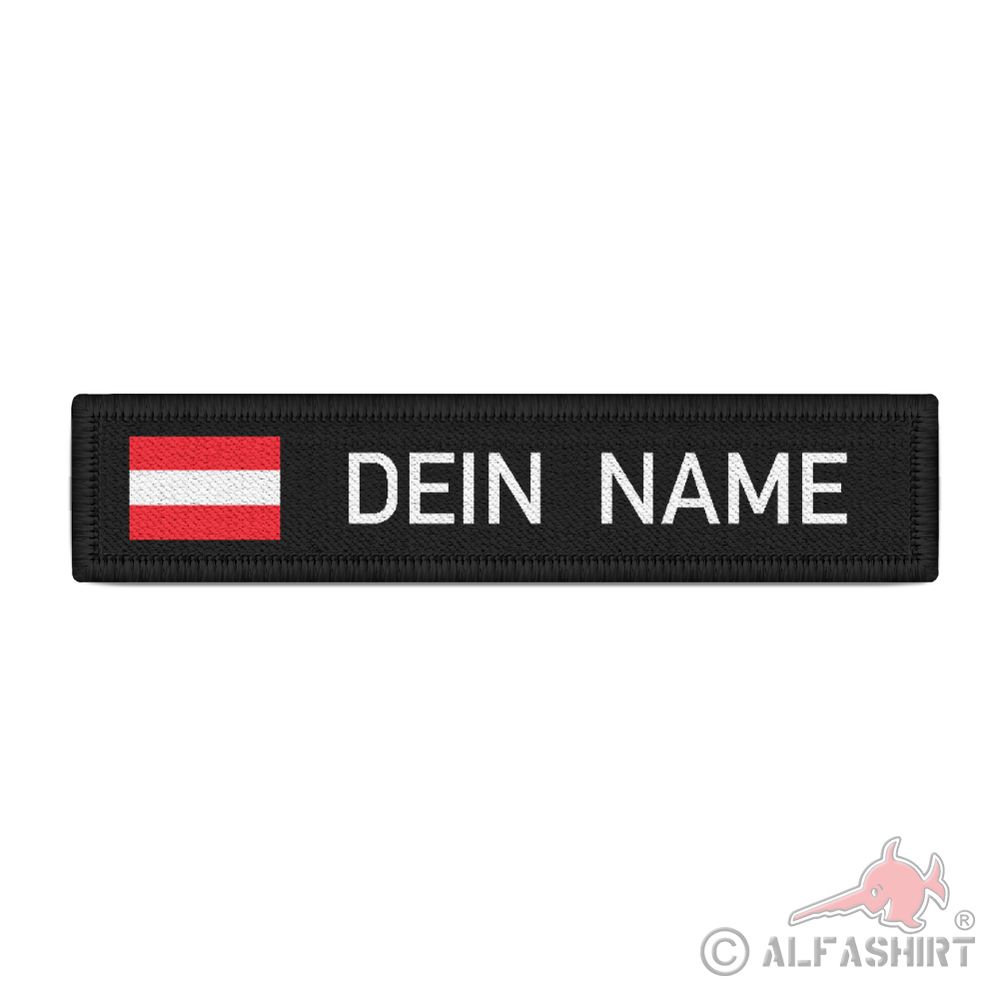 Namensschild Patch Österreich Schwarz Name Patch Aufnäher Wunschname #38566