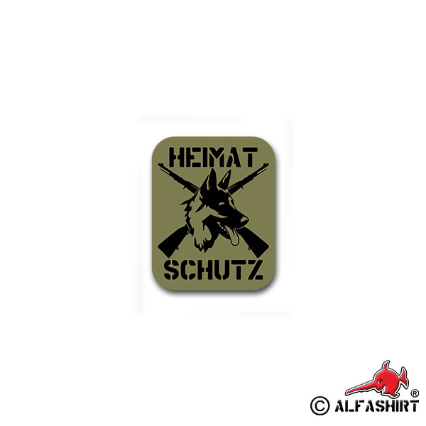Sticker Homeland Security German Shepherd Rifle 6x7cm A1805