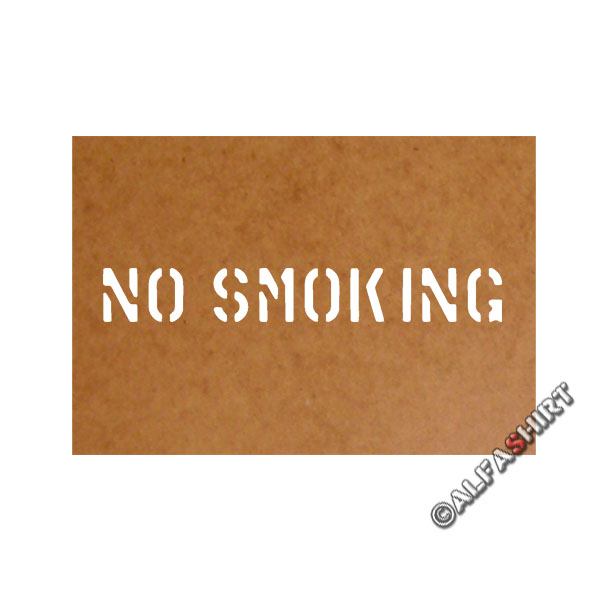 No Smoking Bundeswehr Schablone Ölkarton Lackierschablone 2,5x18cm # 15183