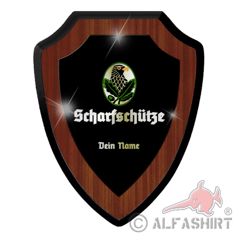 Heraldic Shield Sniper Personalized Badge # 38687