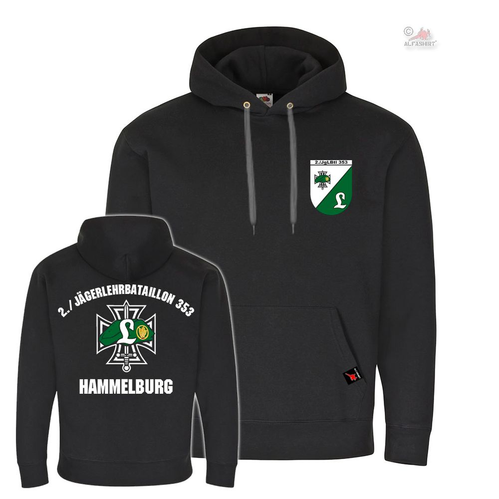 Hoodie 2 JgLBtl 353 Hammelburg Jägerlehrbataillon Bundeswehr Kompanie #40188
