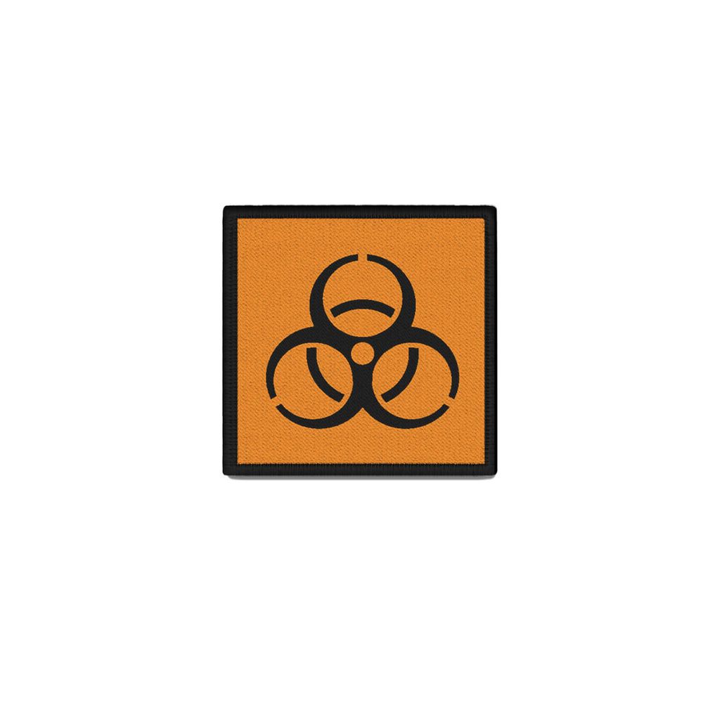 Patch 40x40mm Gefahrensymbol Biogefährdung Biohazard biological hazard #42755