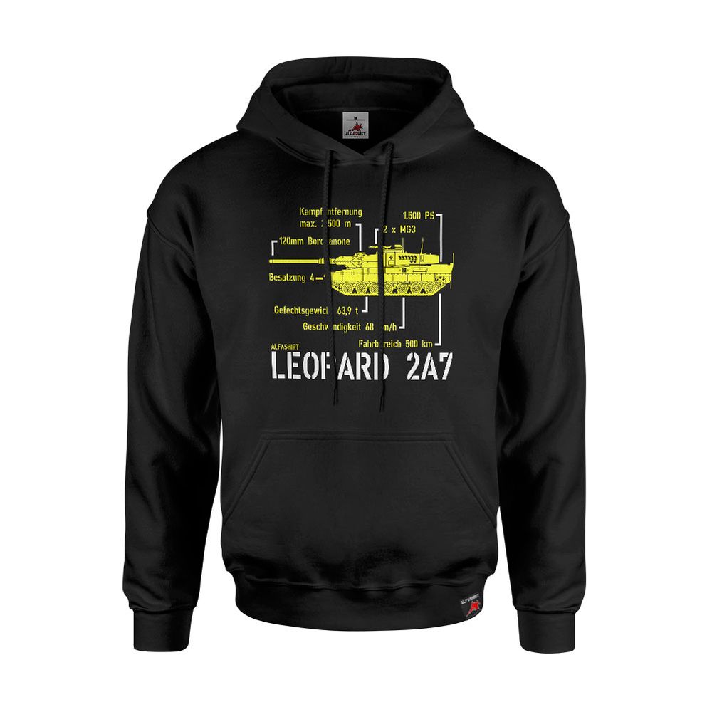 Hoodie Leo 2A7 Leopard Bundeswehr Panzer Technische Daten Bataillon #32587