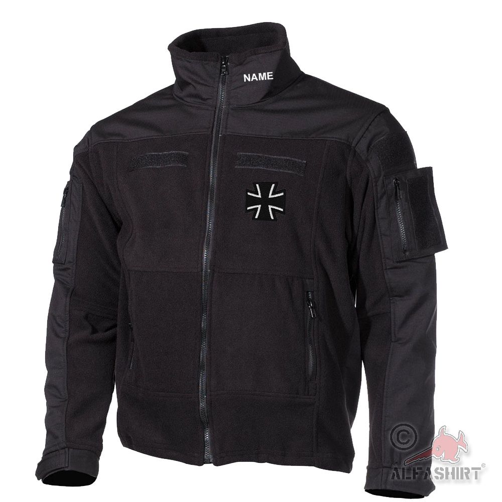 Fleecejacke GESTICKT BW Bundeswehr Kreuz Soldat Veteran Freiheit #45858