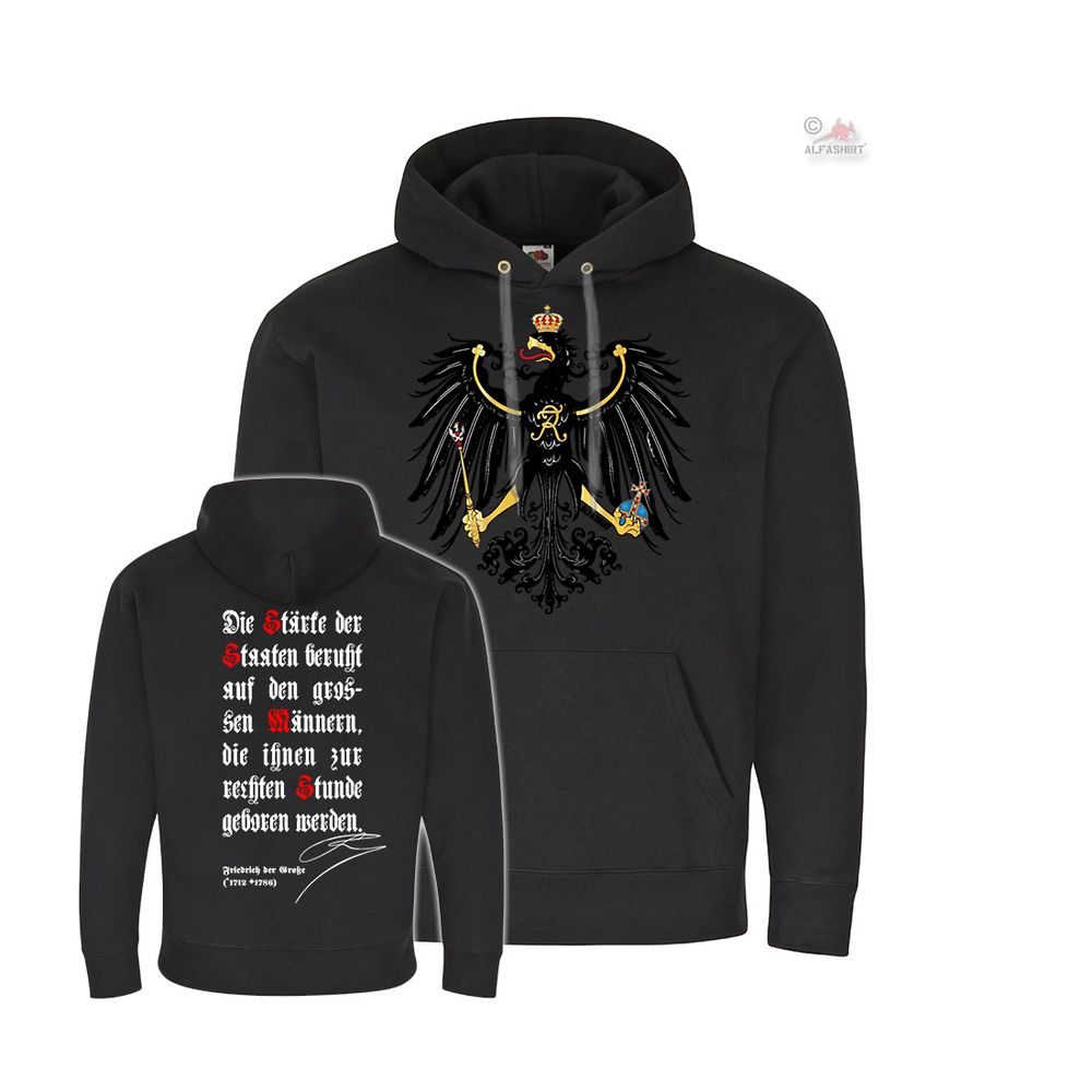 Hoodie Preußen Vaterland Friedrich der Große Kapuzenpullover Pulli #12836