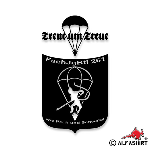 Sticker FschJgBtl 261 Loyalty to loyalty paratrooper Btl 14x25cm A2074
