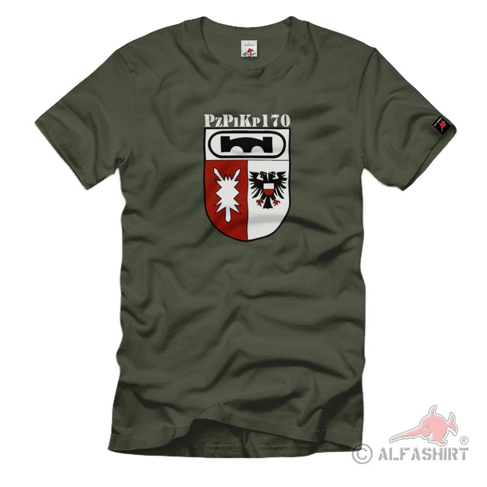 Pzpikp 170 Wappen Militär Bundeswehr Einheit Panzer Pionier T-Shirt#2639