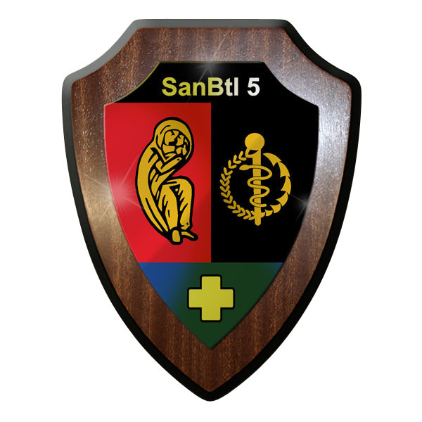 Wappenschild - SanBtl 5 Sanitäts Bataillon Sanitäter Weller Kaserne #10028 w
