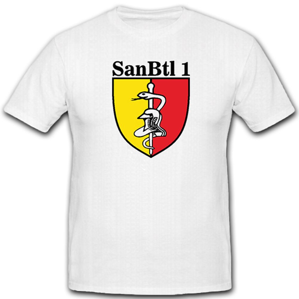 Sanbtl 1 Bataillon Bundeswehr Wappen Abzeichen Emblem Sanitäter - T Shirt #5161