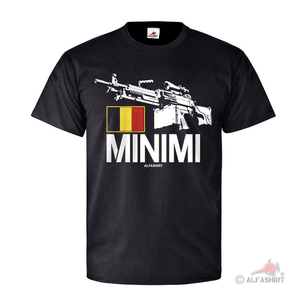 Minimi leichtes Maschinengewehr FN MG Belgien Waffe FschJg Fan T-Shirt #26891
