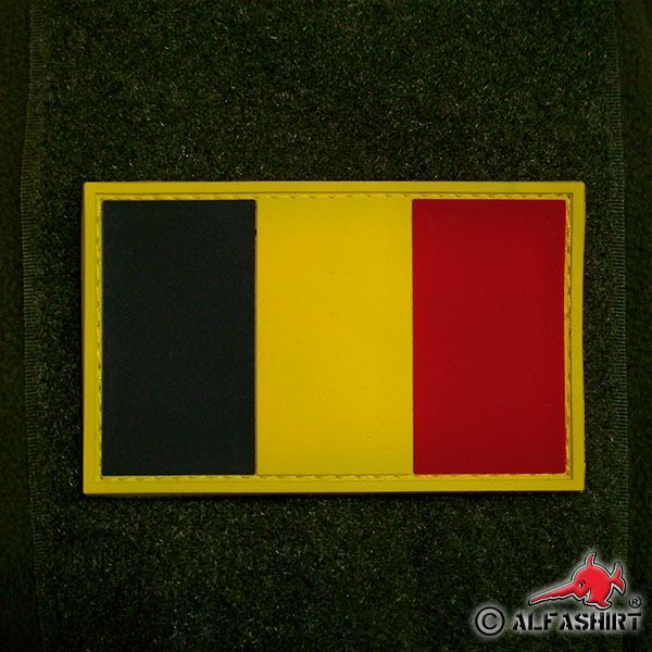3D Rubber Belgium Belgien Belgie Belgique Armée Leger Fahne Flagge 8x5cm #16253