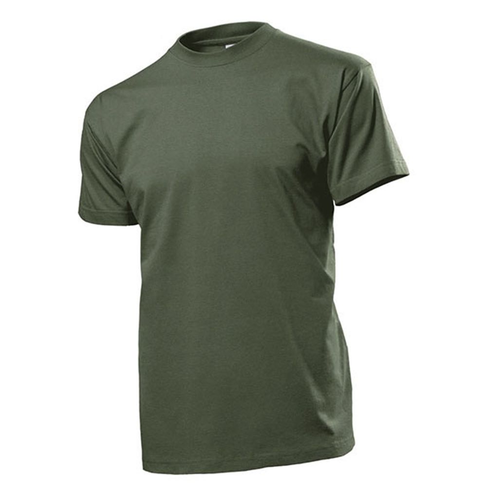 T-Shirt oliv Herren Rundhals 100% Baumwolle Ringspinn Single-Jersey #12817