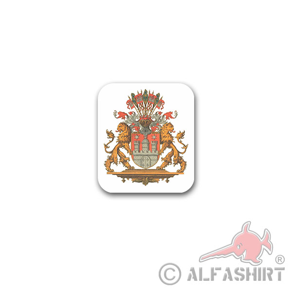 Sticker Free and Hanseatic City of Hamburg Hamburg FHH FuHH 6x7cm A3159