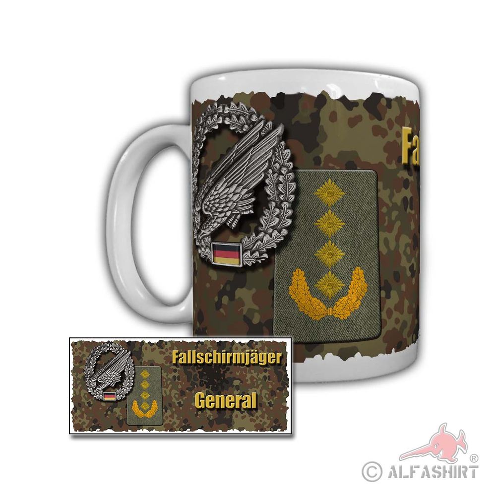 Tasse Fallschirmjäger General Becher Mug Tee Coffee Cup Kaffee Keramik #29488