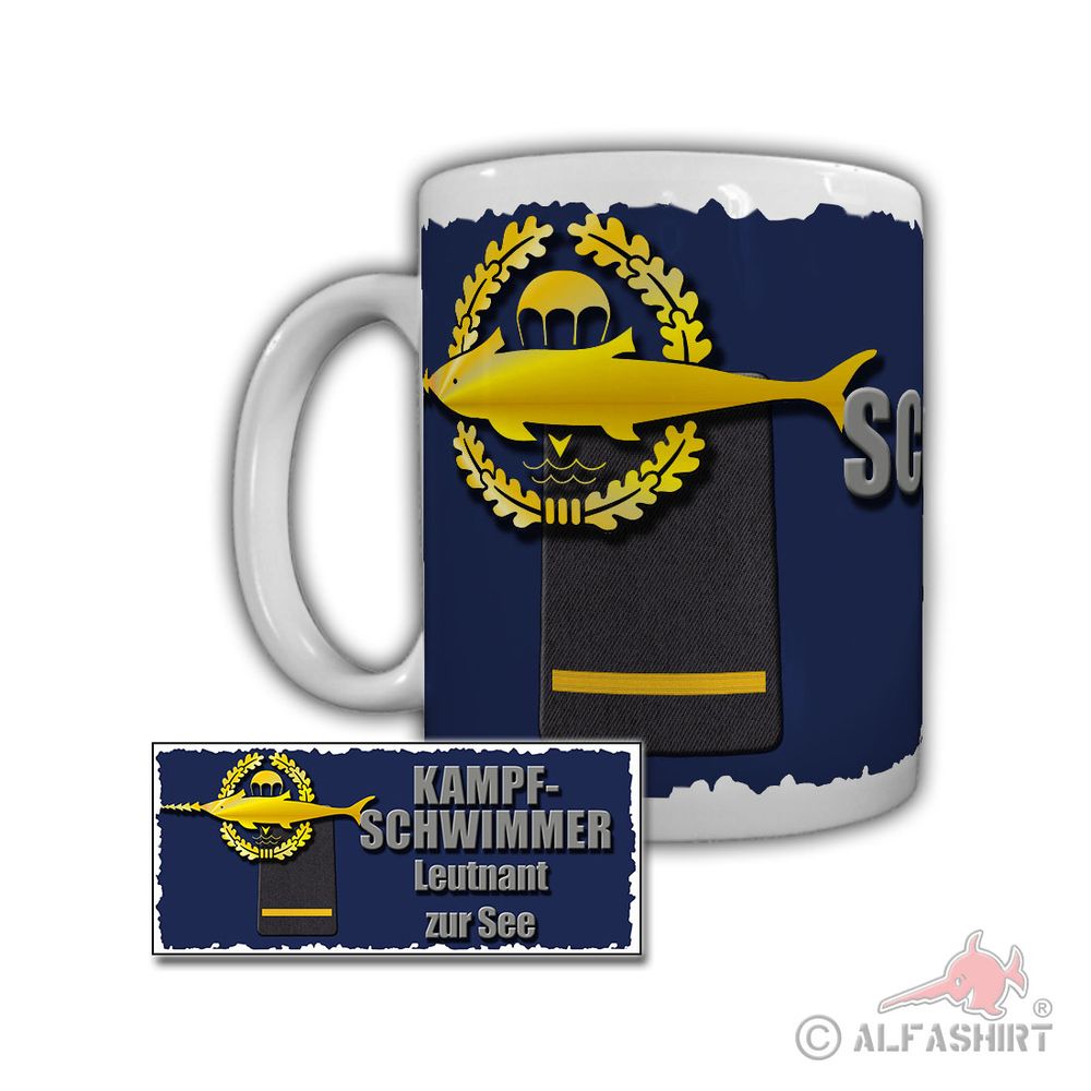 Tasse Kampfschwimmer Leutnant zur See Plön Marineunteroffizierschule #29261