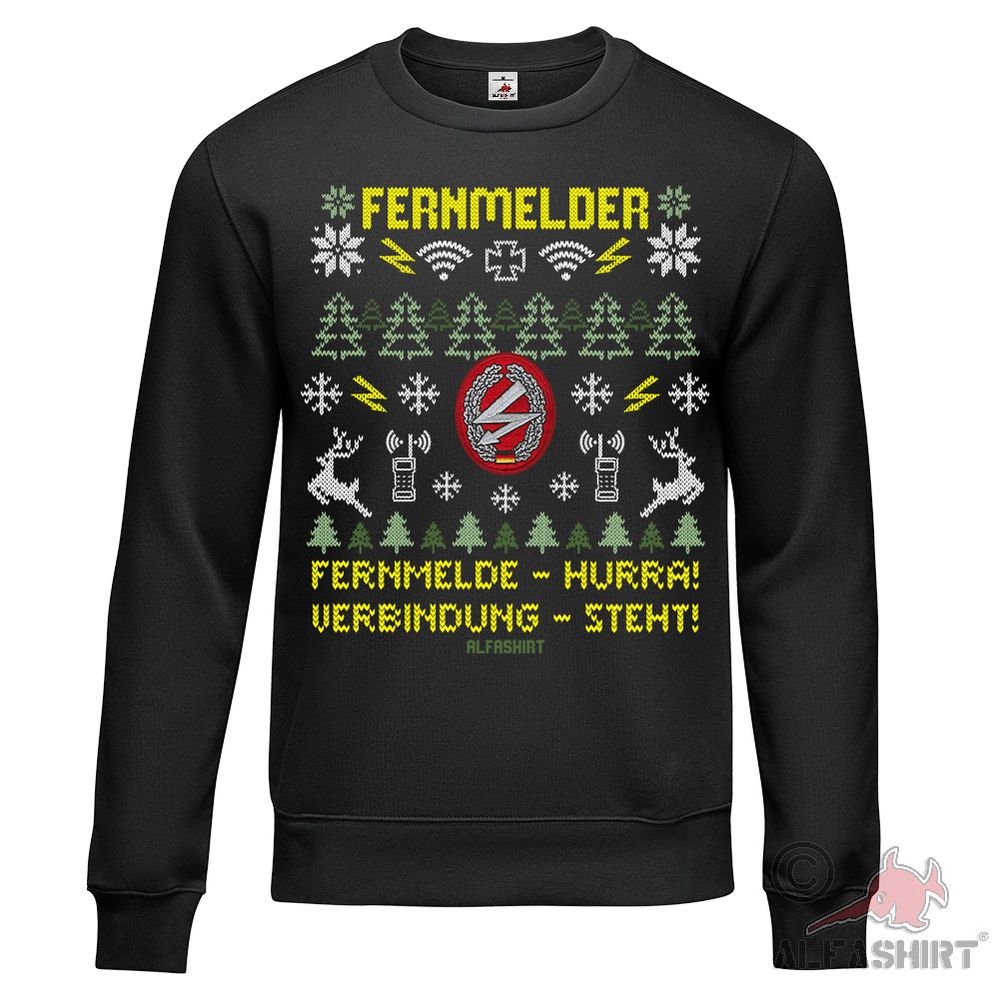 Pulli X-MAS Fernmelder Bundeswehr Funker Weihnachten steht Pullover#45615