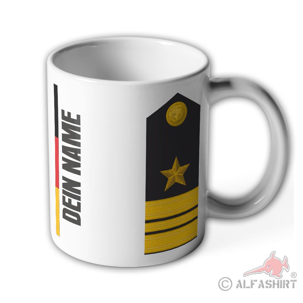 Mug personalized captain lieutenant KptLt epaulette navy #42561