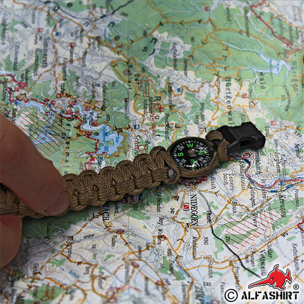 Paracord Armband mit Kompass in verschiedenen Farben