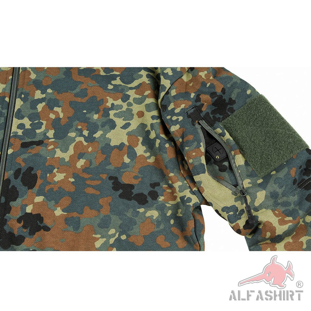 BW Flecktarn Sweatjacke Tactical Bundeswehr Zipper Pullover Jacke Patch #40220