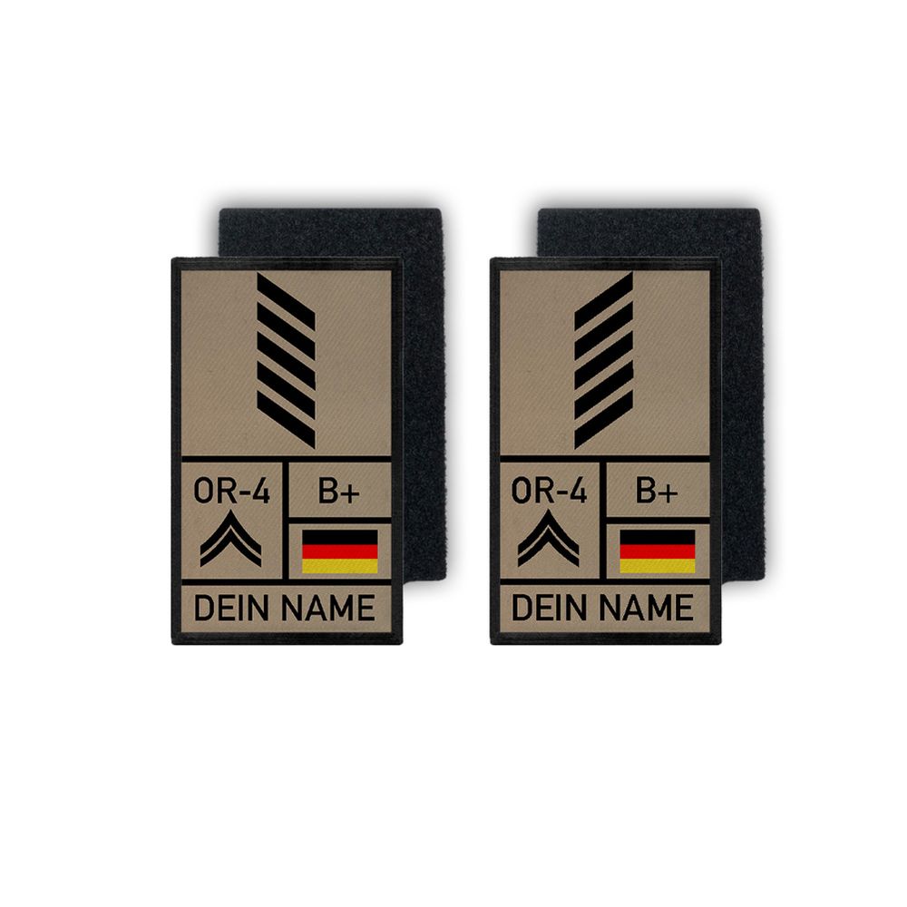 Rank Patch 9,8x6cm OStGefr Tropen mit Namen Oberstabsgefreiter Bundeswehr #35993