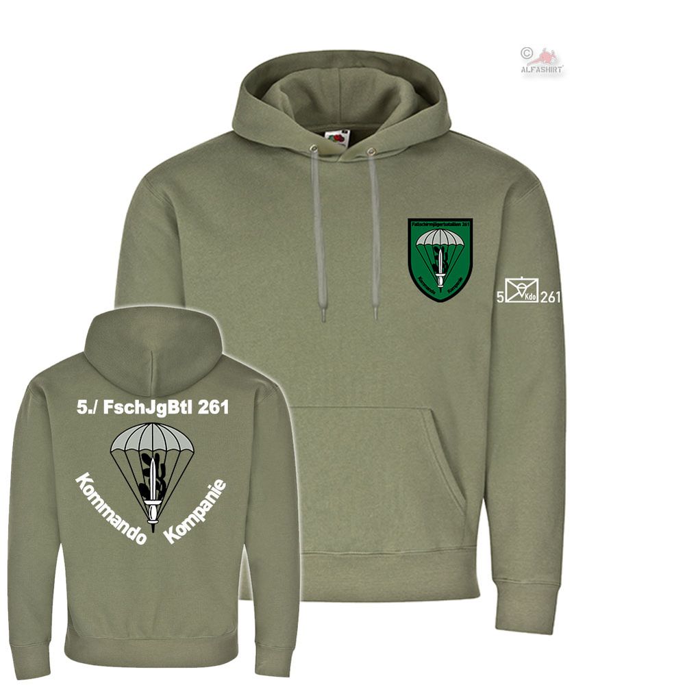Hoodie 5 FschJgBtl 261 Fallschirmjäger Kommando Kompanie Taktische #22472
