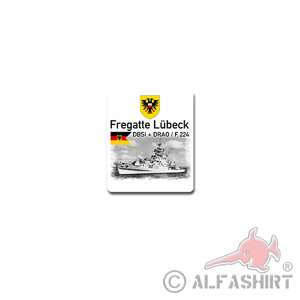 Fregatte Lübeck Aufkleber Sticker Rufzeichen DBSI DRAO F 224 Bremer 6x7cm #A4214
