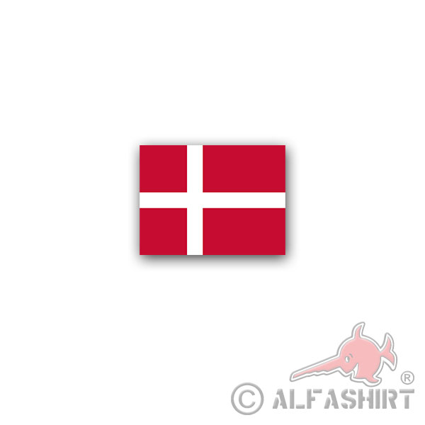 Sticker Denmark Flag Kingdom Kongeriget Danmark 9x7cm A2940