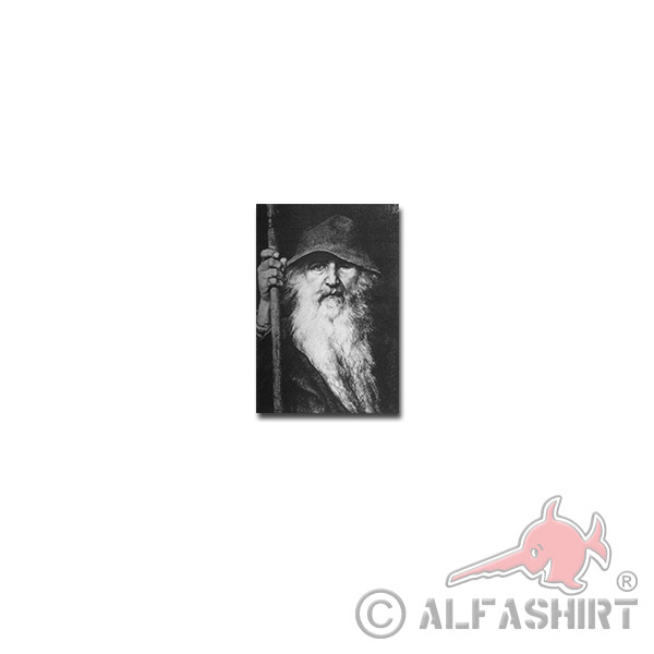Odin Wanderer Aufkleber Sticker Schwedische Ausgabe Edda 1886 5x7cm#A3899