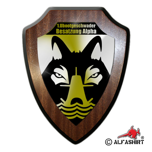 Heraldic shield / wall shield 1 Ubootgeschwader crew Alpha BW Federal Navy # 15695