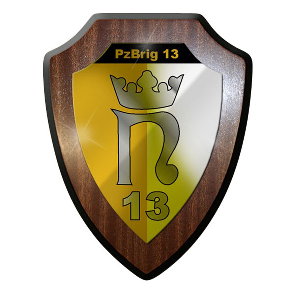 Heraldic shield / wall sign - PzBrig 13 Panzer Brigade Bundeswehr Bund Bw # 12895