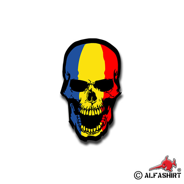 Aufkleber/Sticker Skull Rumänien Knochen Totenkopf Republik 7x4cm A1500