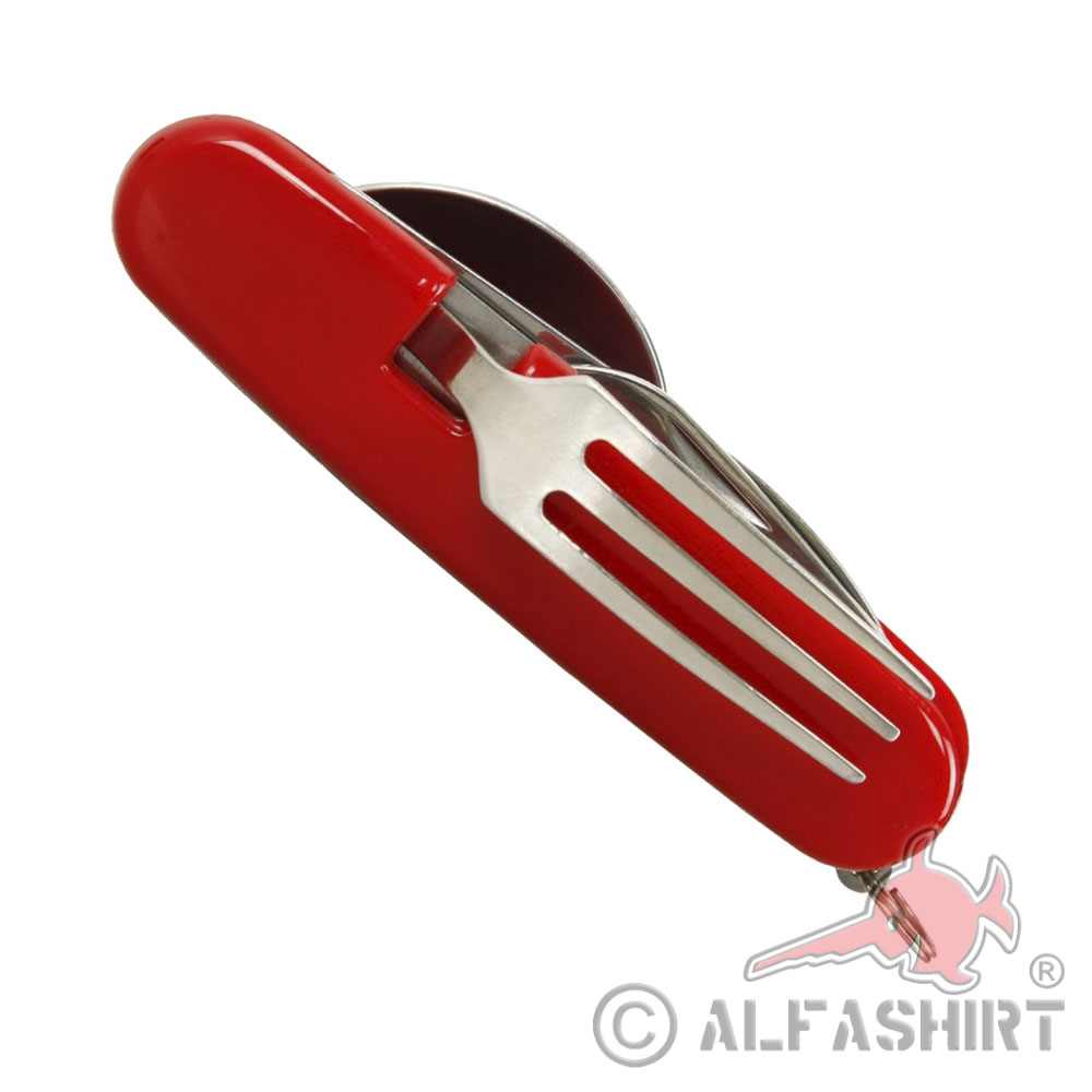 Taschenmesser mit Besteck Camping Set Essen Gabel Messer Löffel Göffel #37510