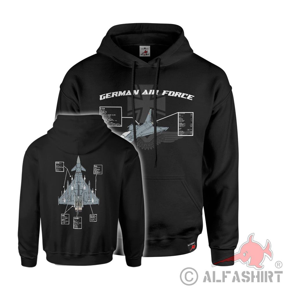 Hoodie German Air Force EF 2000 Bewaffnung Luftwaffe Bundeswehr Jet Kampf #41552