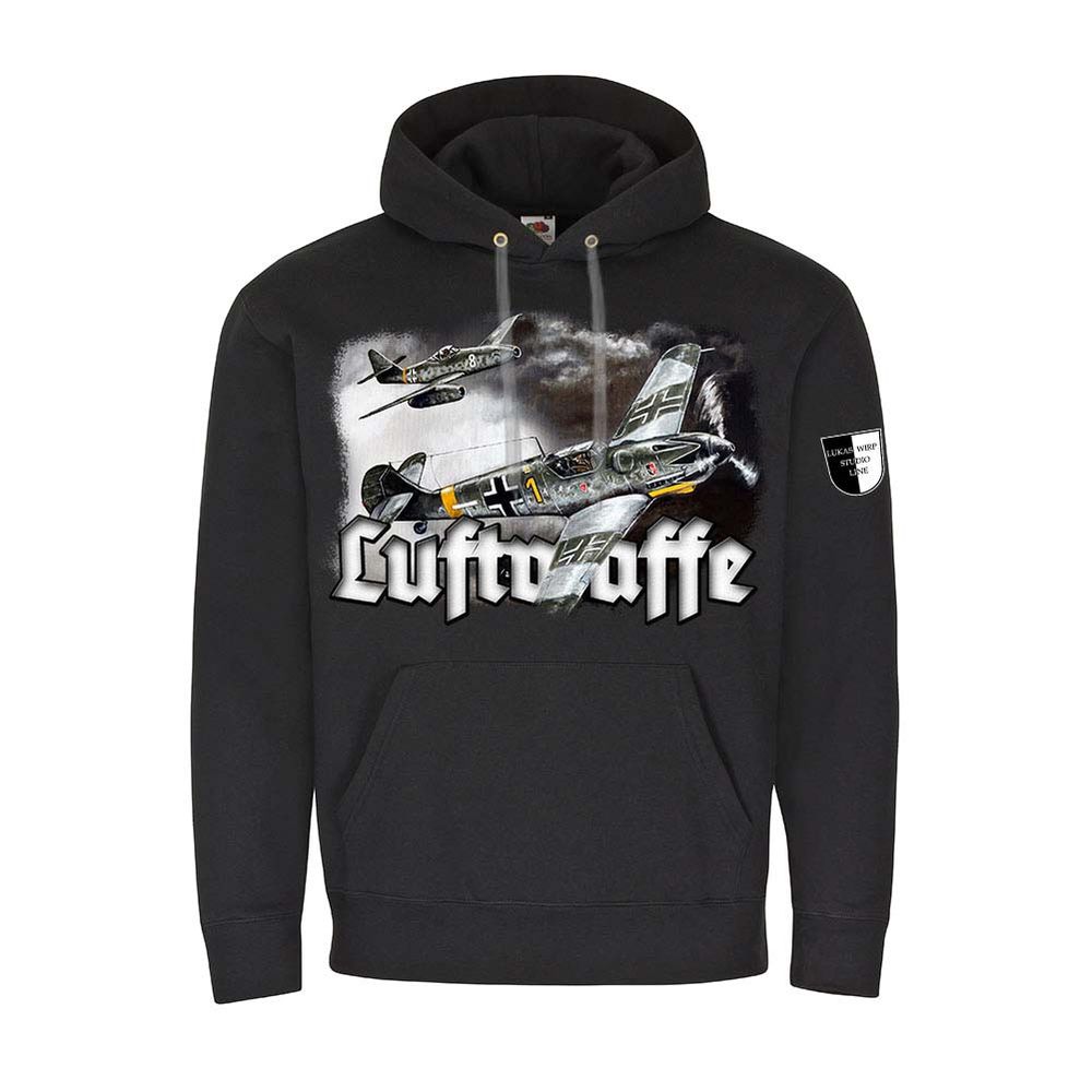 Hoodie Lukas Wirp LUFTWAFFE Me109 & Me262 Flugzeug Jäger Jagdflieger #24405