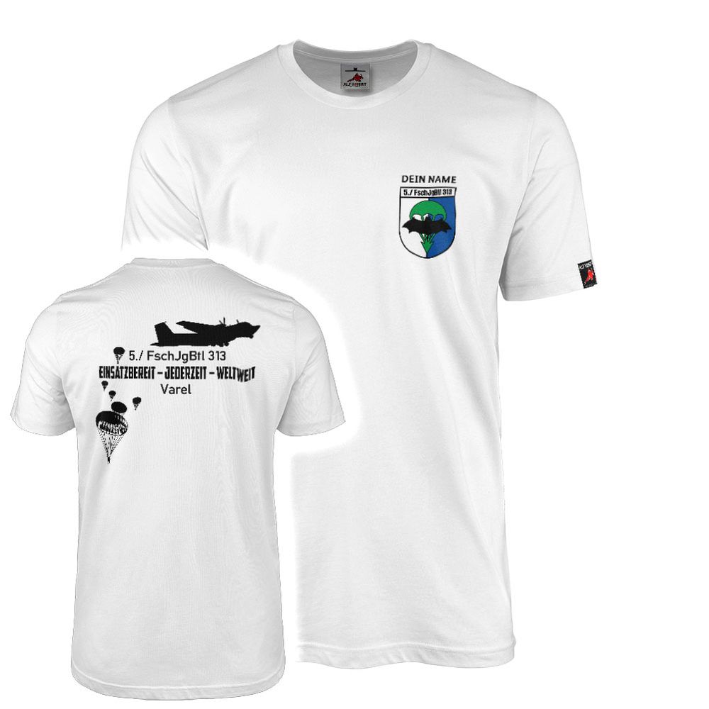 Personalized T-shirt 5 FschJgBtl 313, Paratroopers Friesland Barracks #41136