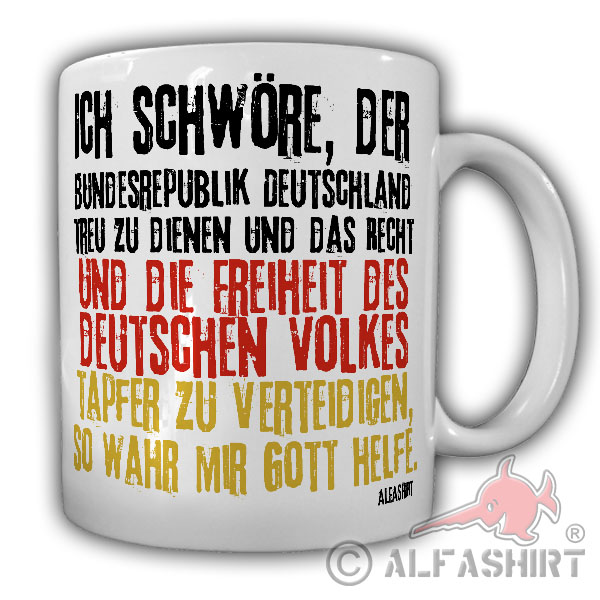Tasse Bundeswehr Gelöbnis Deutschland BW Vereidigung Spruch Vaterland #22808