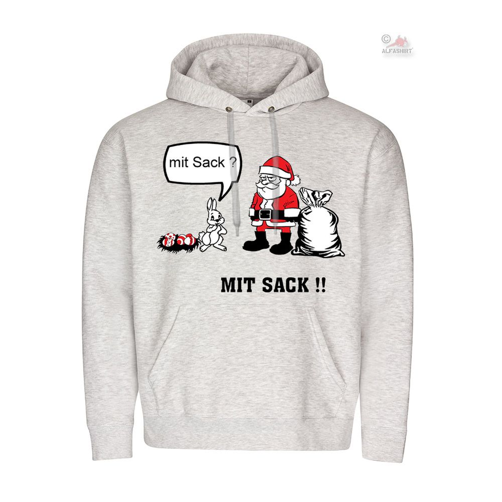 Hoodie WITH SACK! Humor Fun Easter Christmas Santa Claus # 19876