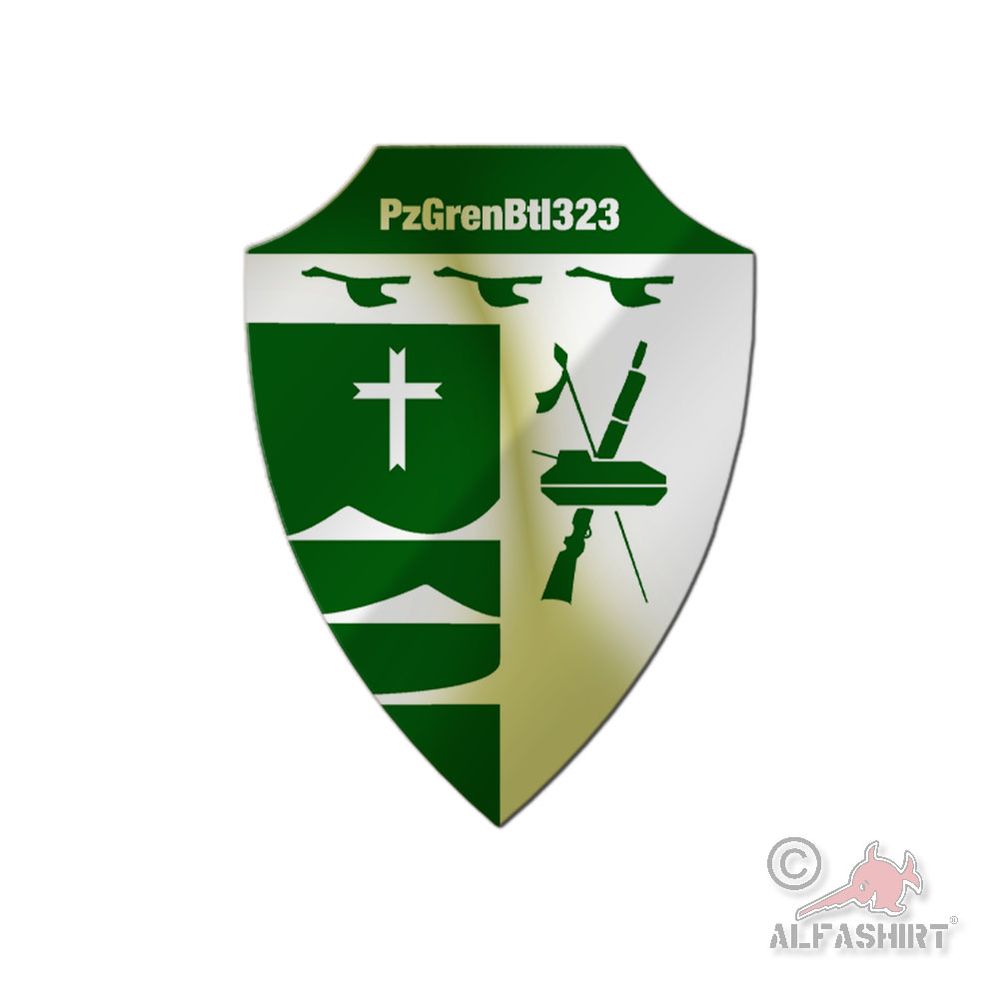 Aluminum sign PzGrenBtl Panzergrenadierbataillon 323 Hamburg PzGrenBrig #45771