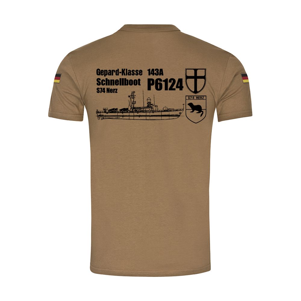 BW Tropen Schnellboot P6124 S74 Nerz Gepard-Klasse 143A Marine T-Shirt#31097